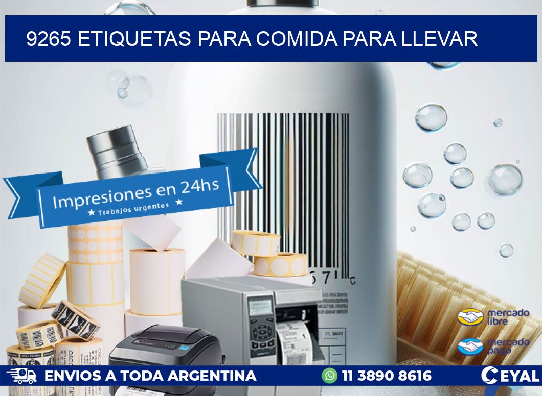 9265 ETIQUETAS PARA COMIDA PARA LLEVAR