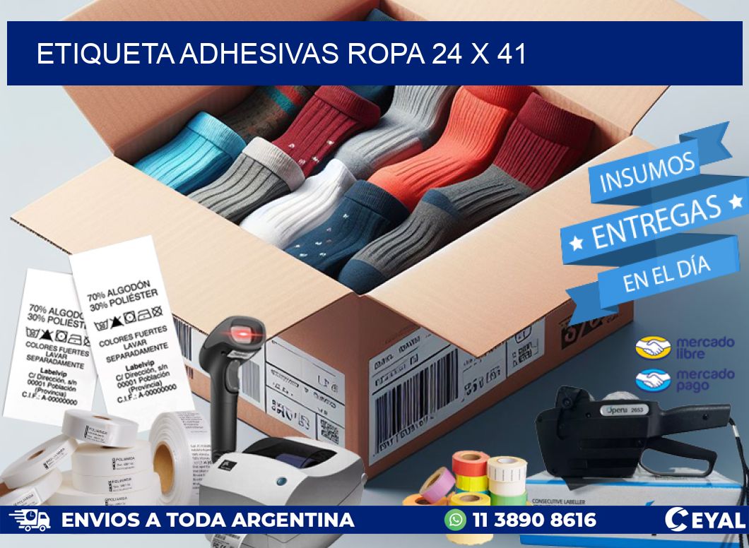 ETIQUETA ADHESIVAS ROPA 24 x 41