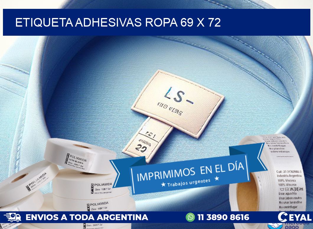ETIQUETA ADHESIVAS ROPA 69 x 72
