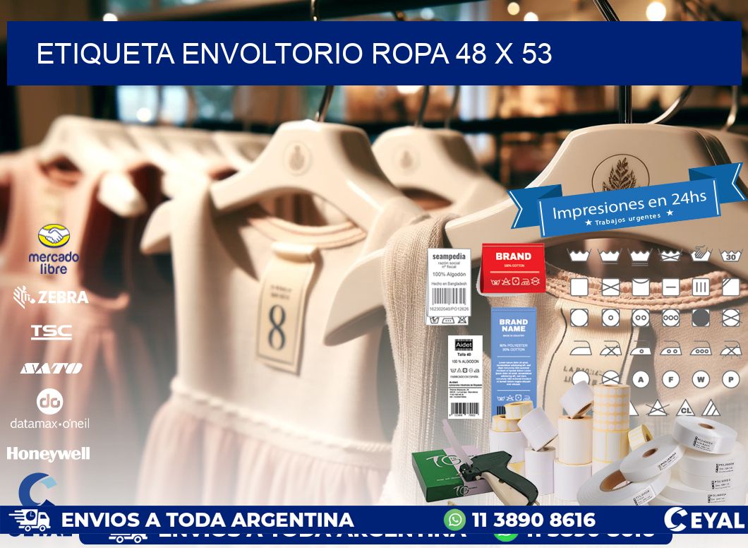 ETIQUETA ENVOLTORIO ROPA 48 x 53