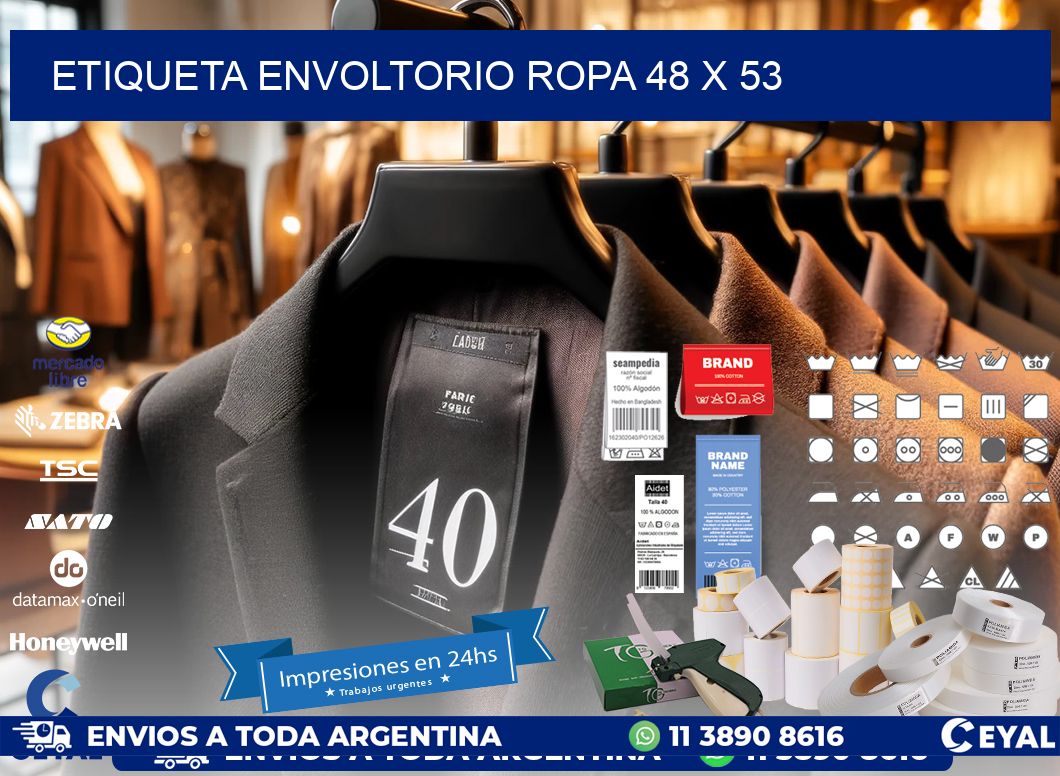 ETIQUETA ENVOLTORIO ROPA 48 x 53