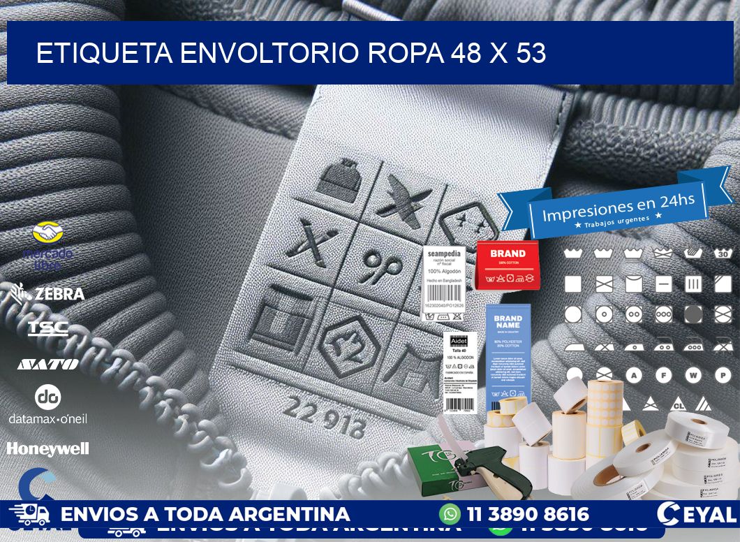 ETIQUETA ENVOLTORIO ROPA 48 x 53