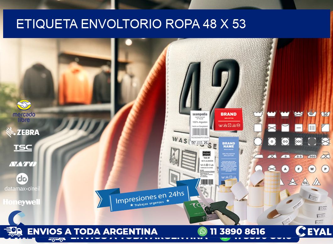 ETIQUETA ENVOLTORIO ROPA 48 x 53