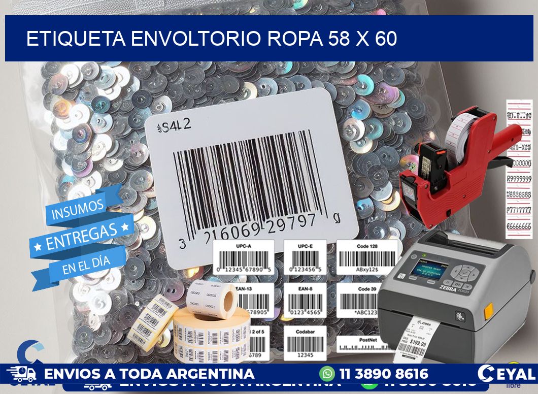 ETIQUETA ENVOLTORIO ROPA 58 x 60
