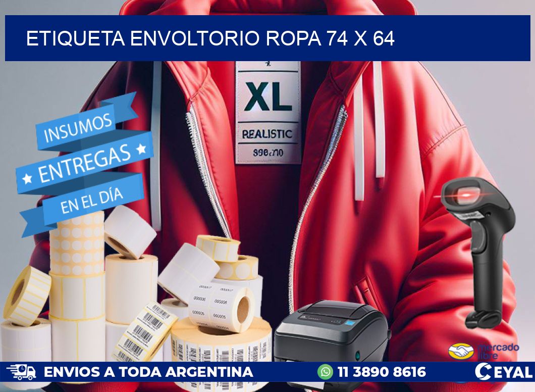 ETIQUETA ENVOLTORIO ROPA 74 x 64