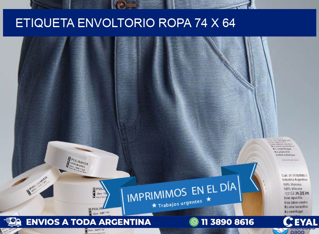 ETIQUETA ENVOLTORIO ROPA 74 x 64