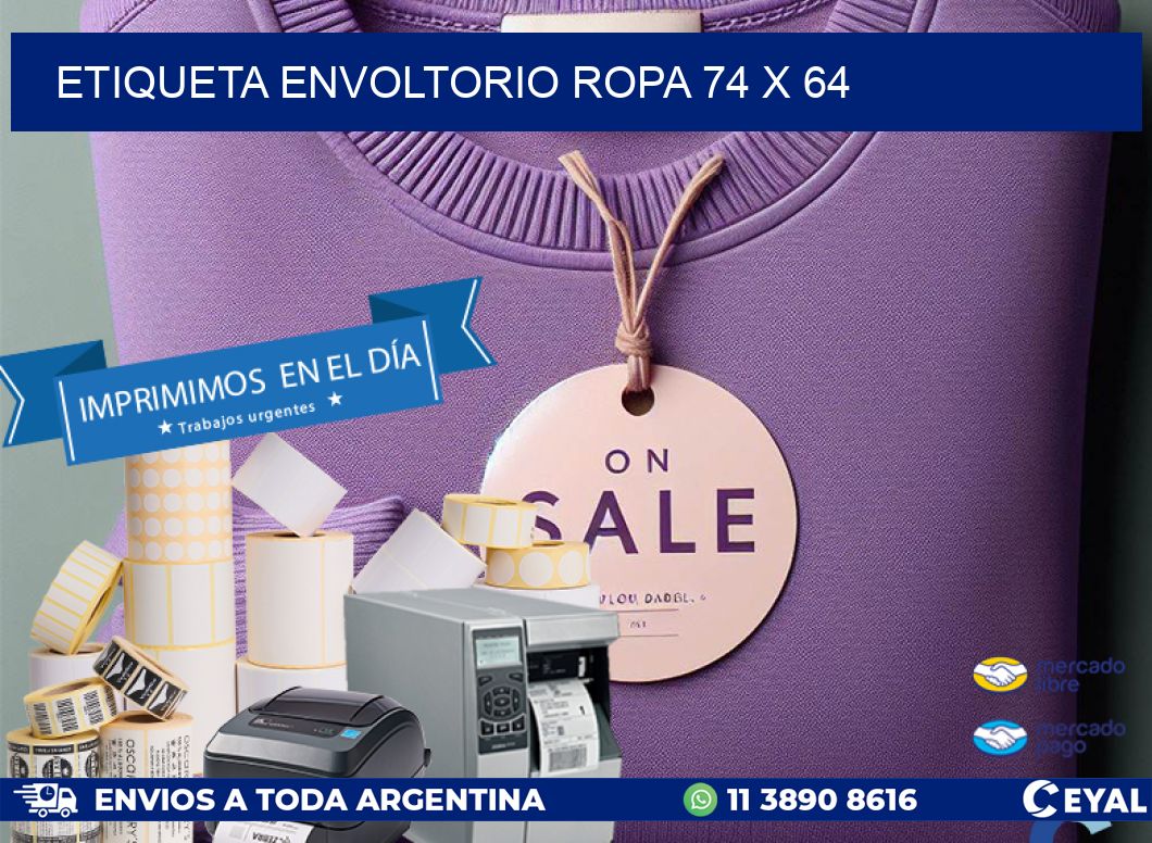 ETIQUETA ENVOLTORIO ROPA 74 x 64