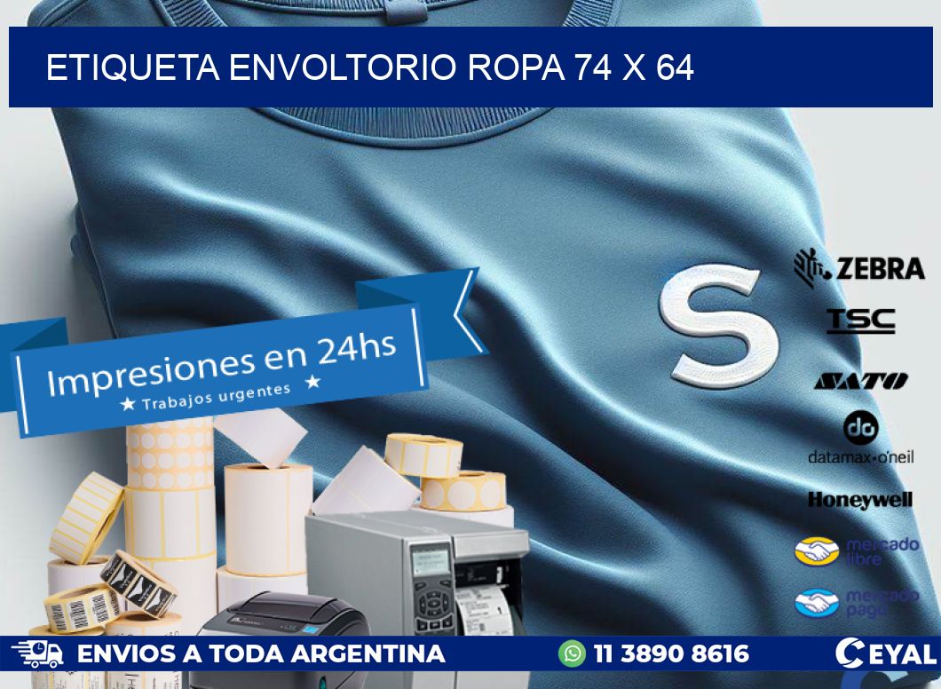 ETIQUETA ENVOLTORIO ROPA 74 x 64