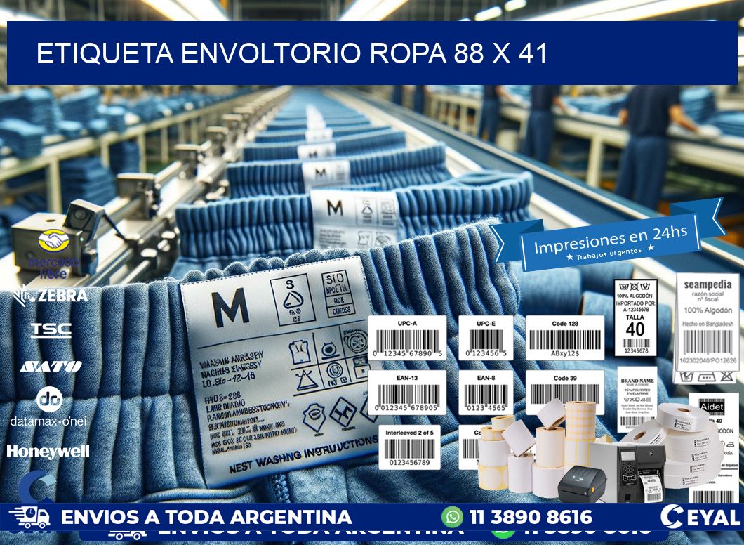 ETIQUETA ENVOLTORIO ROPA 88 x 41