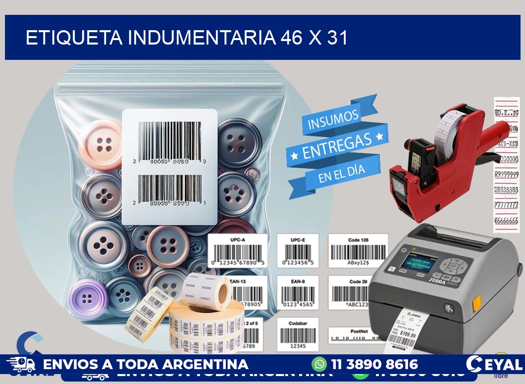 ETIQUETA INDUMENTARIA 46 x 31