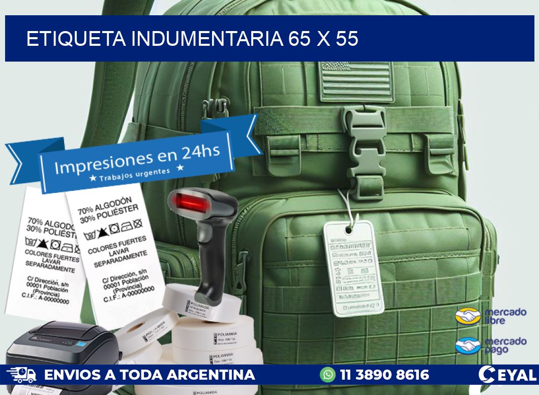 ETIQUETA INDUMENTARIA 65 x 55