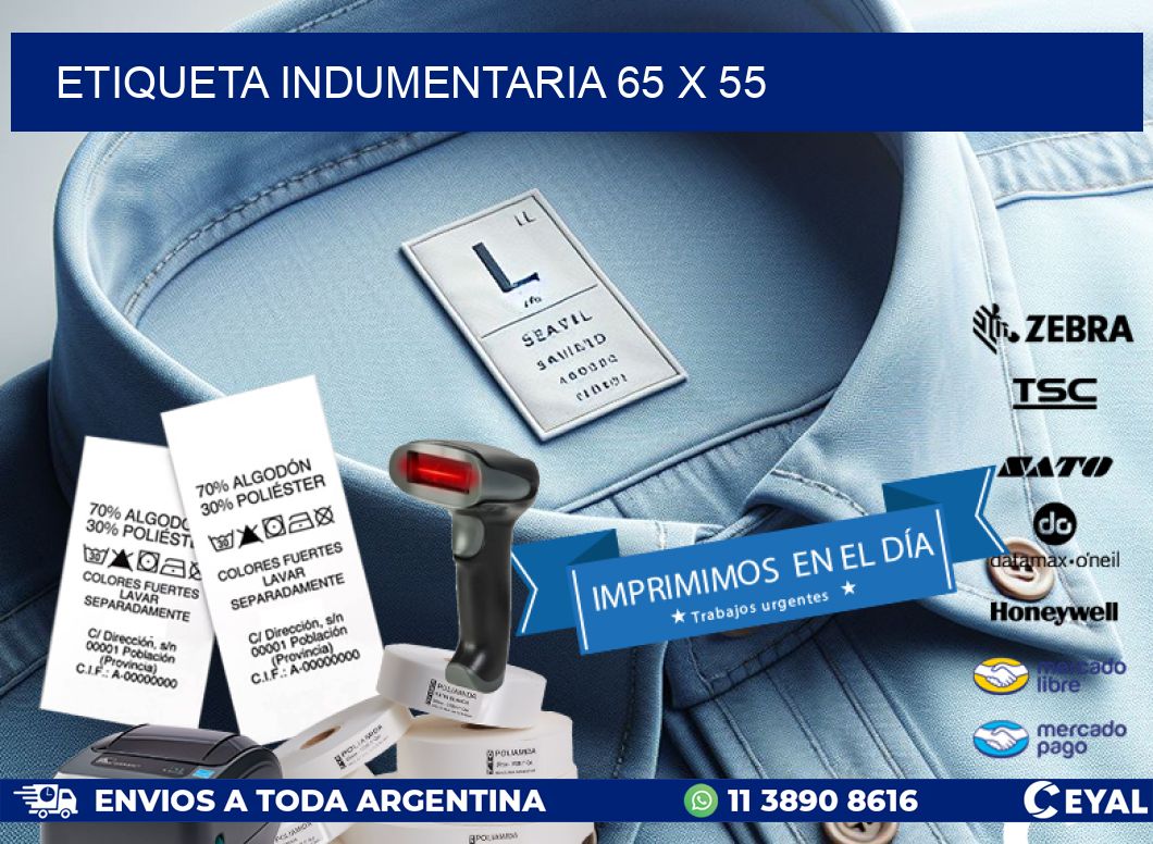 ETIQUETA INDUMENTARIA 65 x 55
