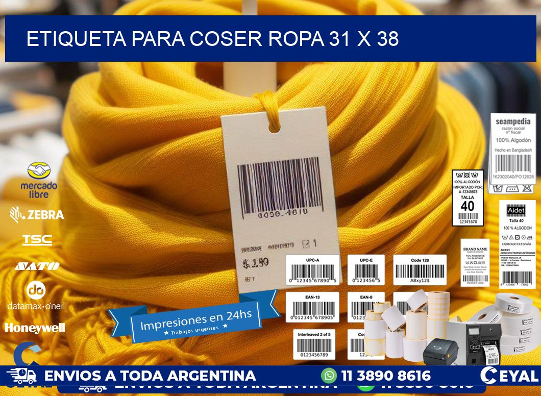 ETIQUETA PARA COSER ROPA 31 x 38