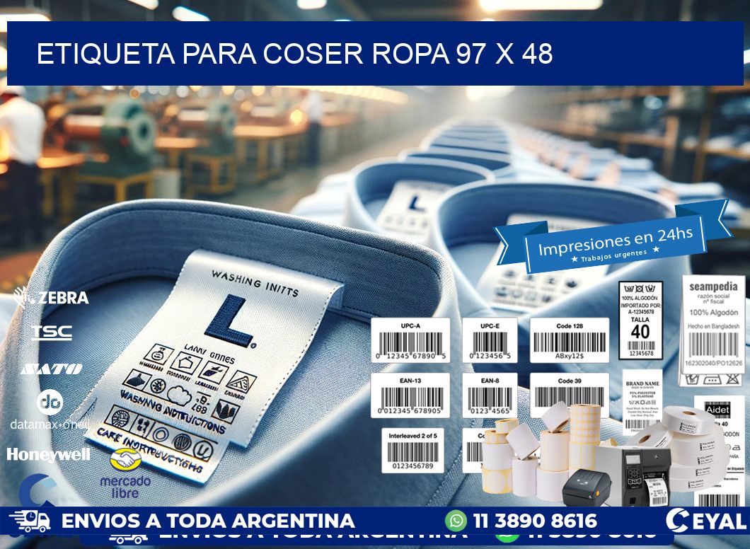 ETIQUETA PARA COSER ROPA 97 x 48