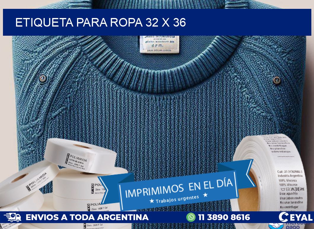 ETIQUETA PARA ROPA 32 x 36