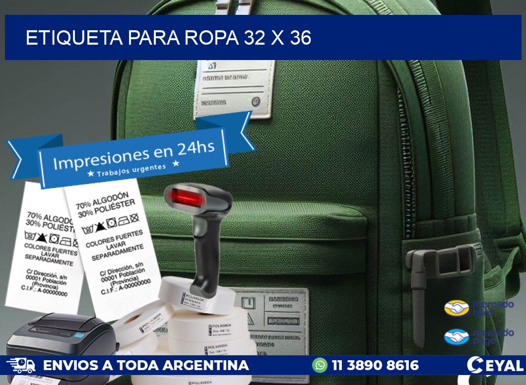 ETIQUETA PARA ROPA 32 x 36