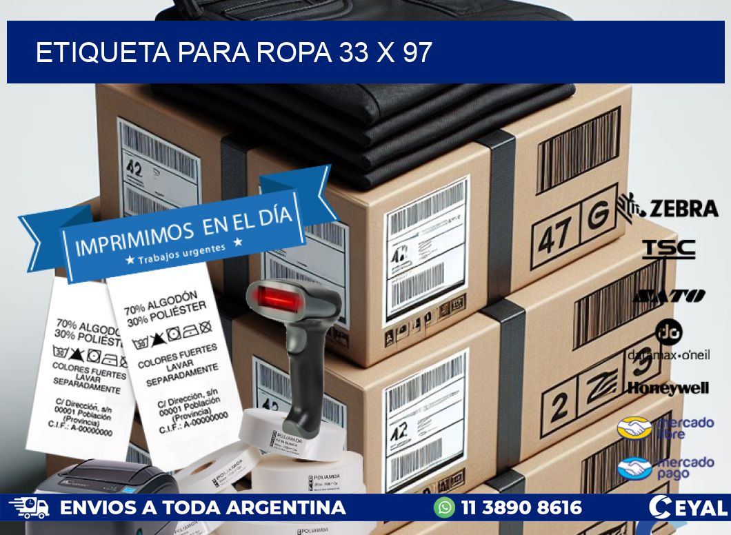 ETIQUETA PARA ROPA 33 x 97