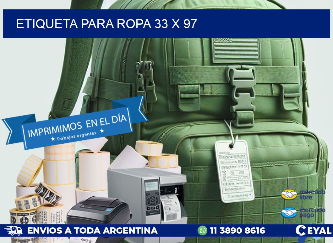 ETIQUETA PARA ROPA 33 x 97