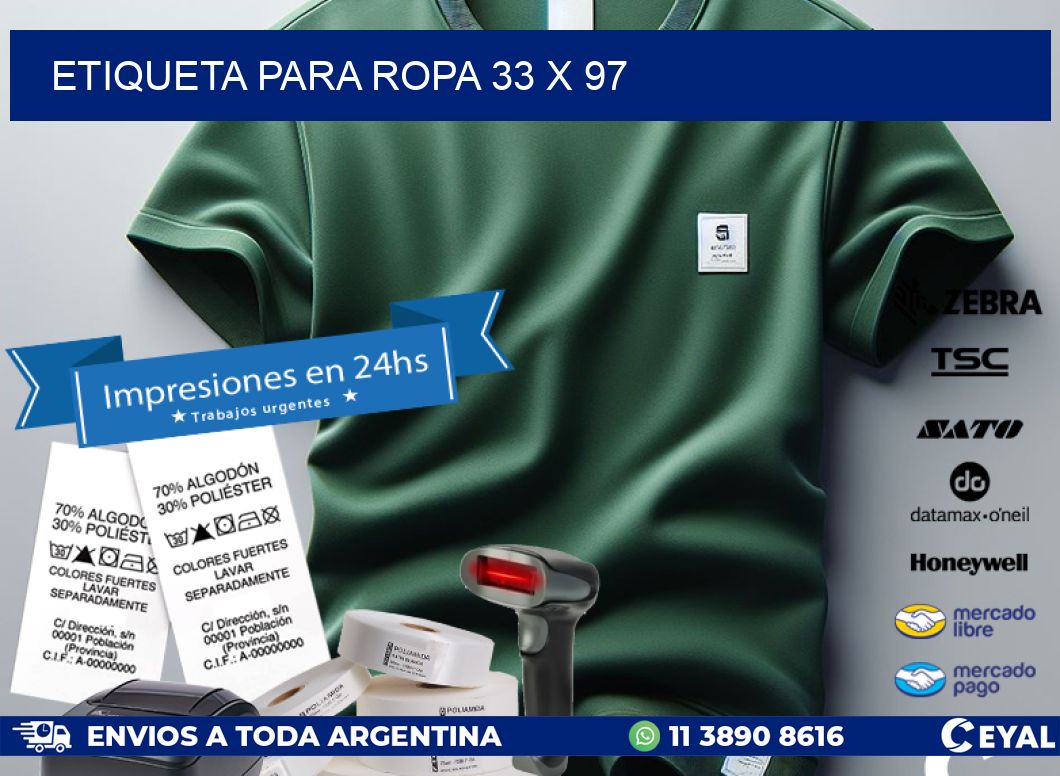 ETIQUETA PARA ROPA 33 x 97
