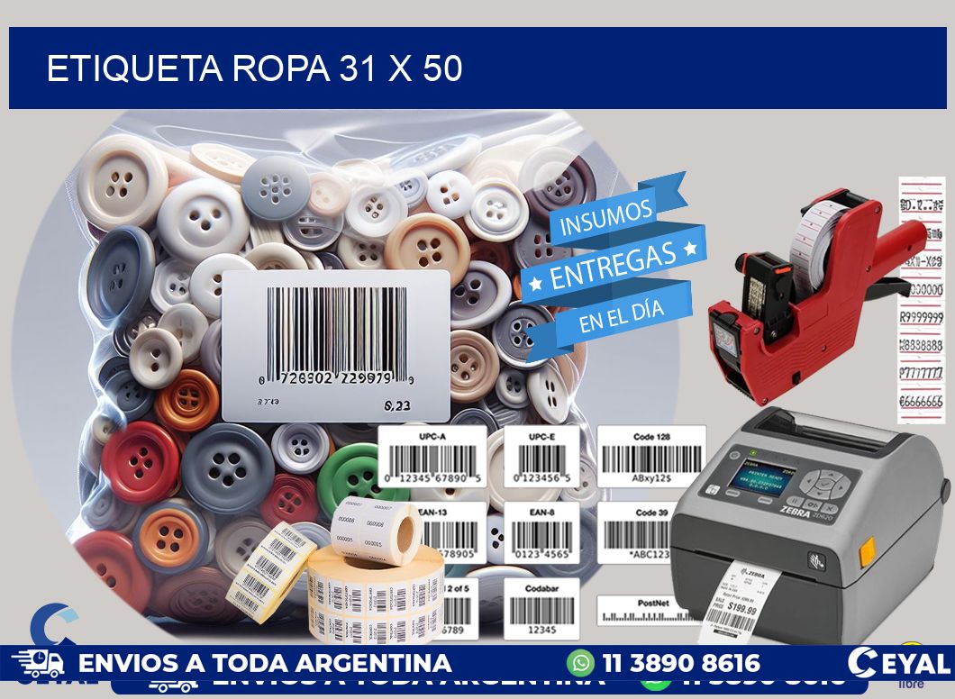 ETIQUETA ROPA 31 x 50