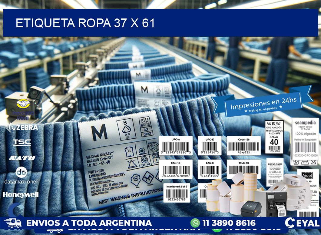 ETIQUETA ROPA 37 x 61
