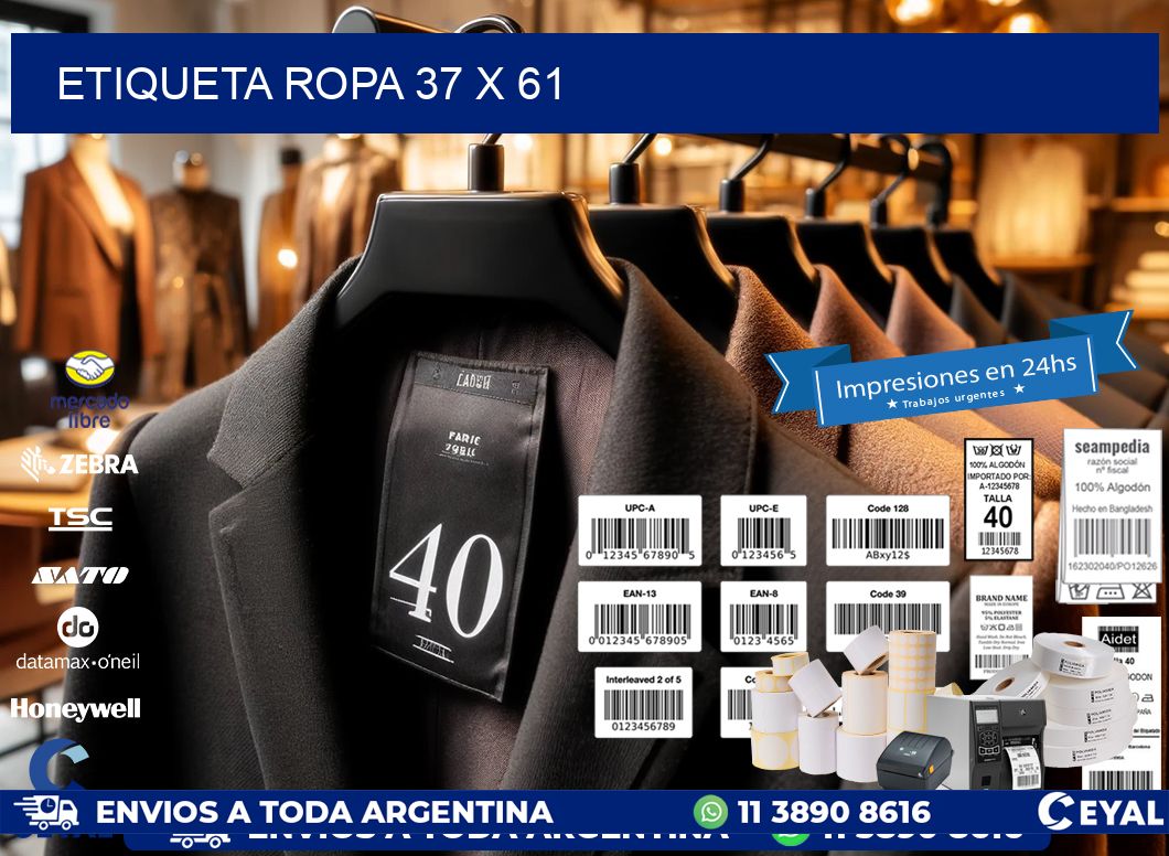 ETIQUETA ROPA 37 x 61