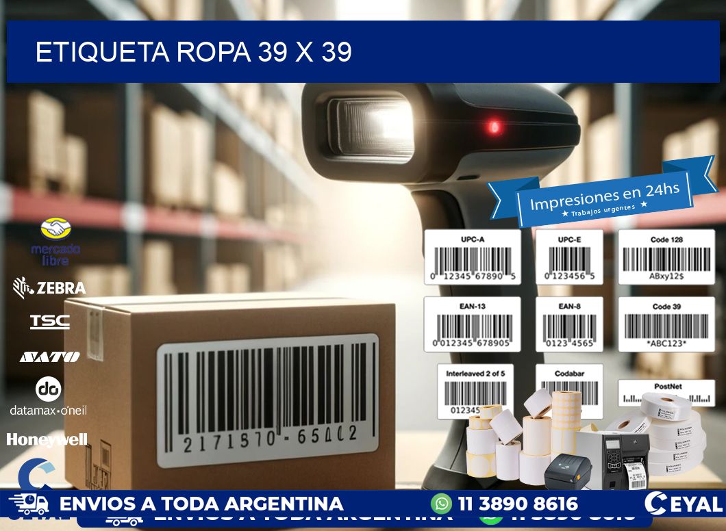 ETIQUETA ROPA 39 x 39