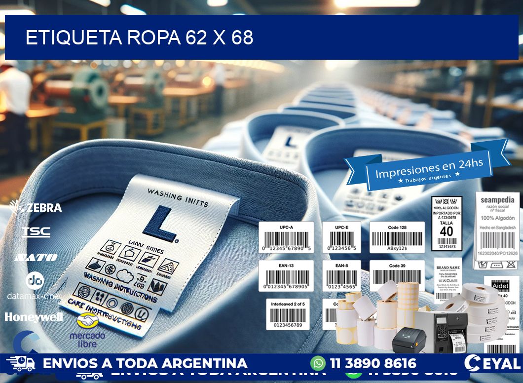 ETIQUETA ROPA 62 x 68