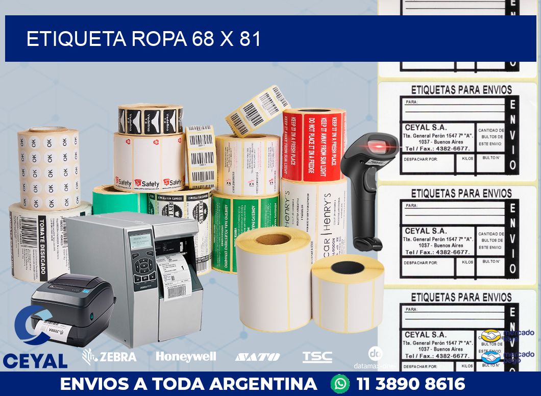 ETIQUETA ROPA 68 x 81