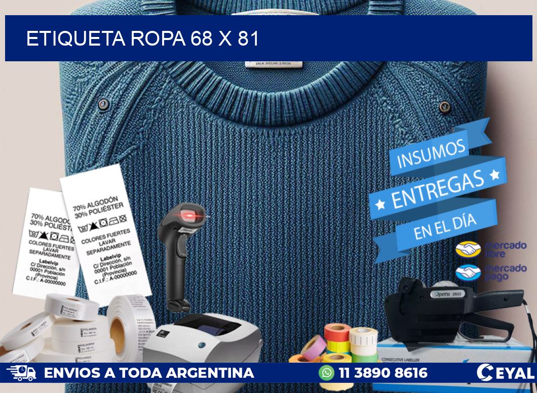 ETIQUETA ROPA 68 x 81