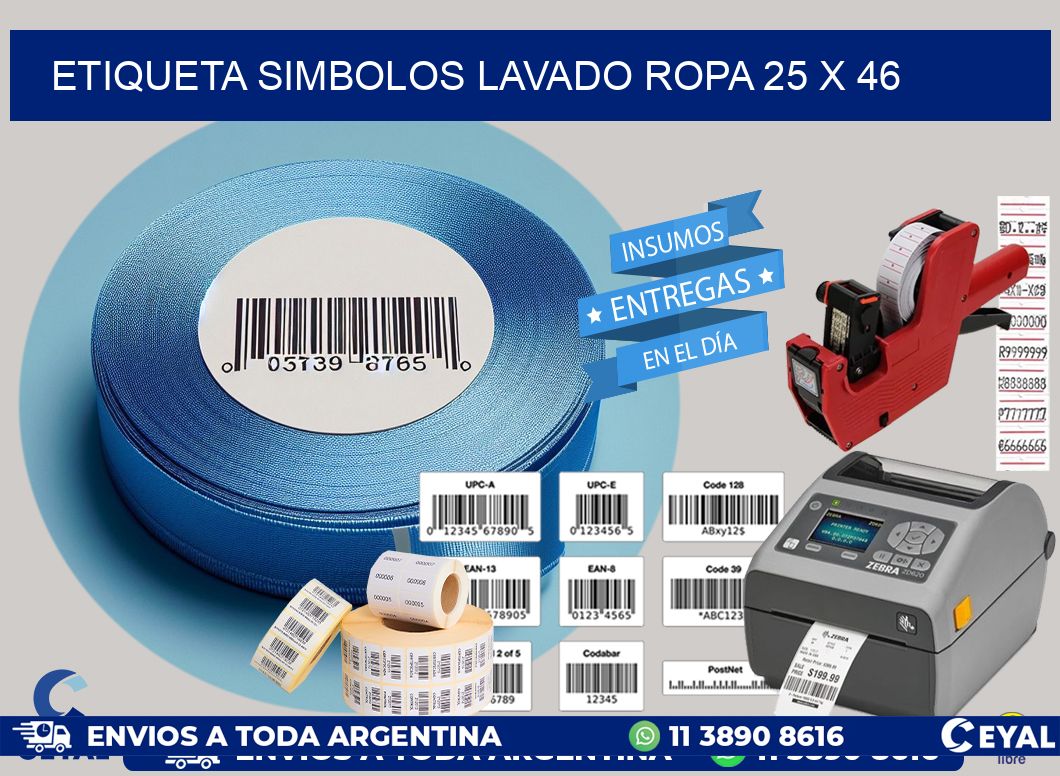 ETIQUETA SIMBOLOS LAVADO ROPA 25 x 46