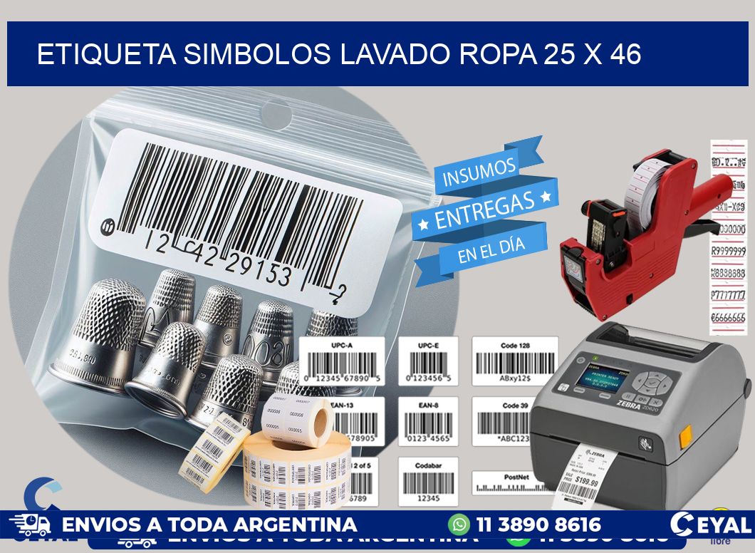 ETIQUETA SIMBOLOS LAVADO ROPA 25 x 46