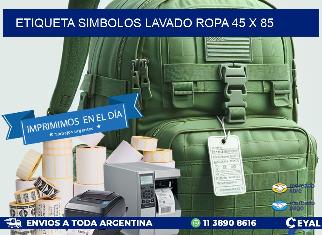 ETIQUETA SIMBOLOS LAVADO ROPA 45 x 85