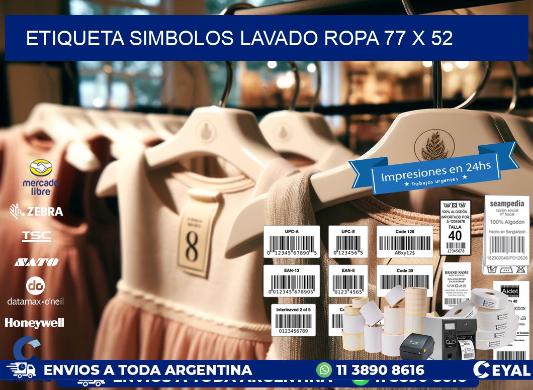 ETIQUETA SIMBOLOS LAVADO ROPA 77 x 52