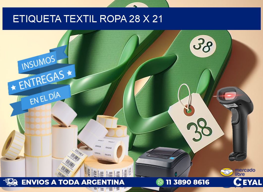 ETIQUETA TEXTIL ROPA 28 x 21