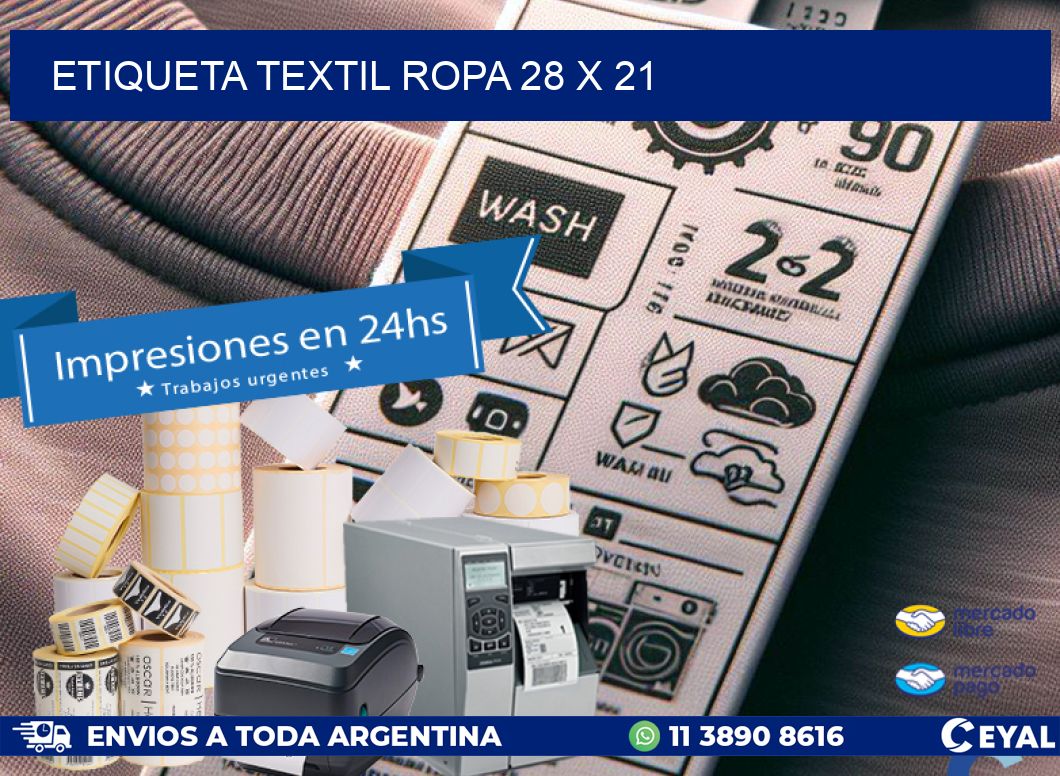 ETIQUETA TEXTIL ROPA 28 x 21