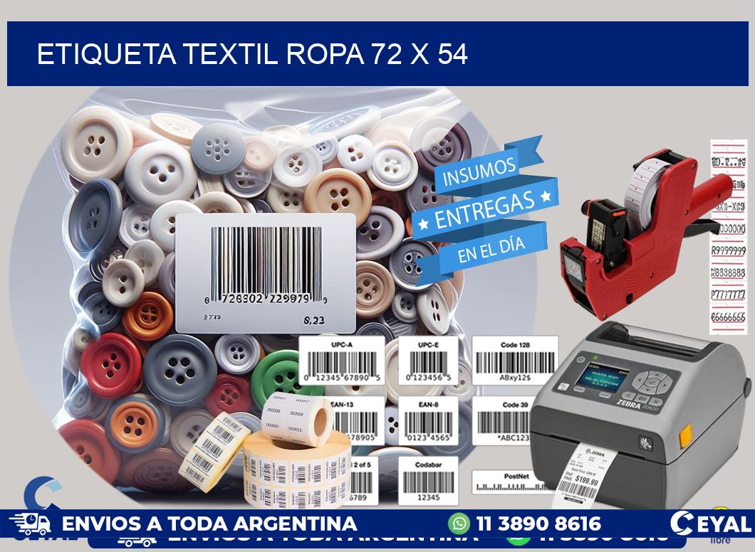 ETIQUETA TEXTIL ROPA 72 x 54