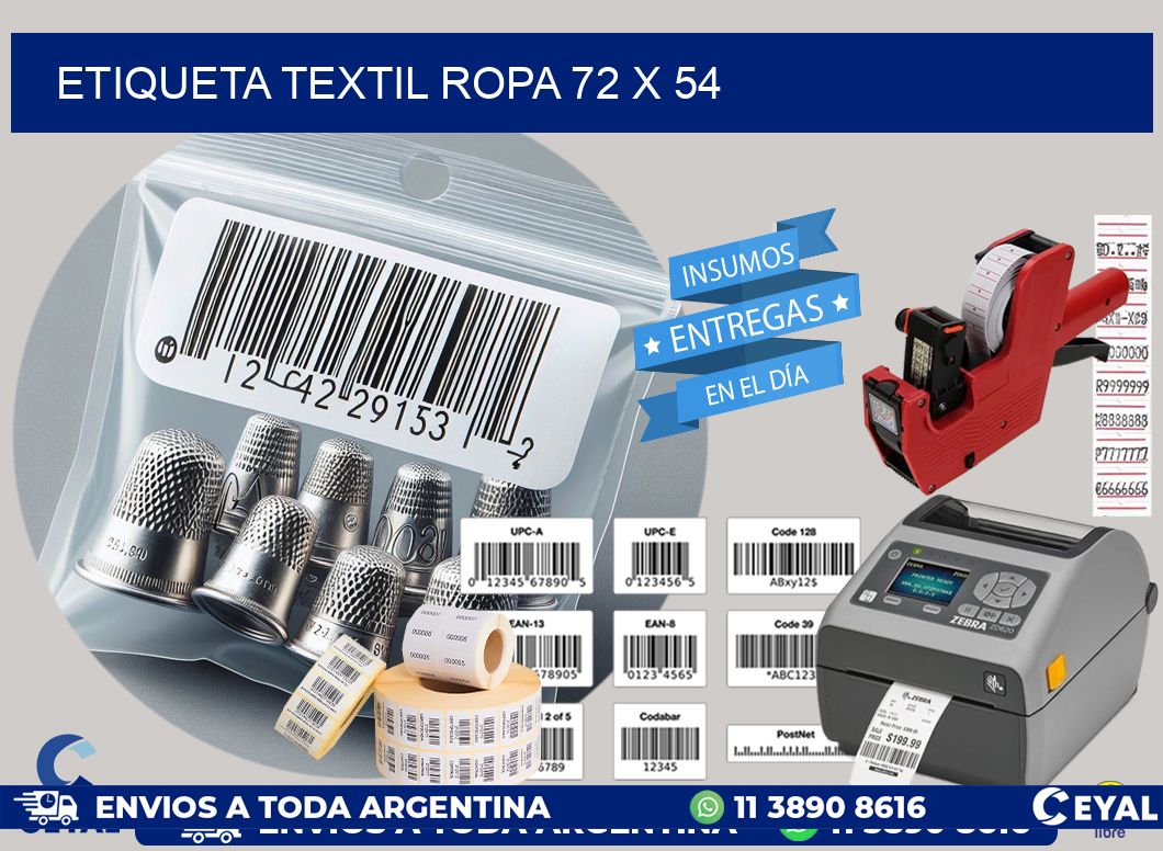 ETIQUETA TEXTIL ROPA 72 x 54