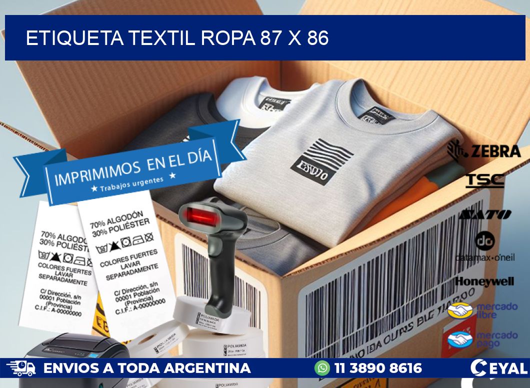 ETIQUETA TEXTIL ROPA 87 x 86