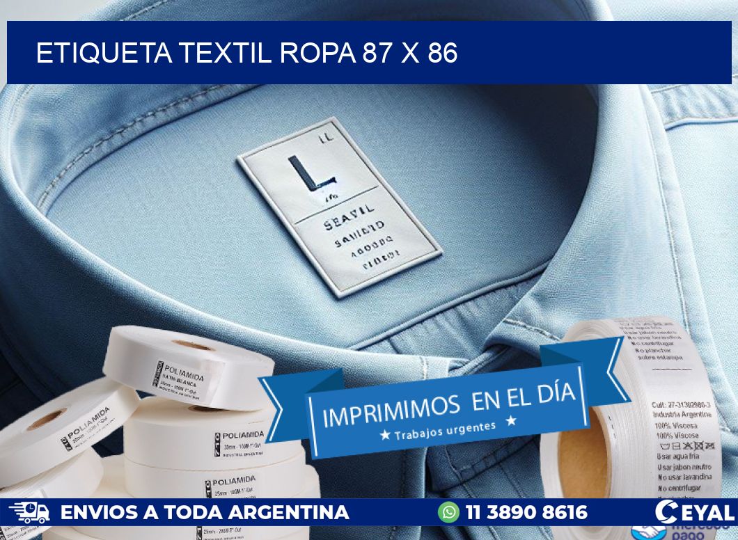 ETIQUETA TEXTIL ROPA 87 x 86
