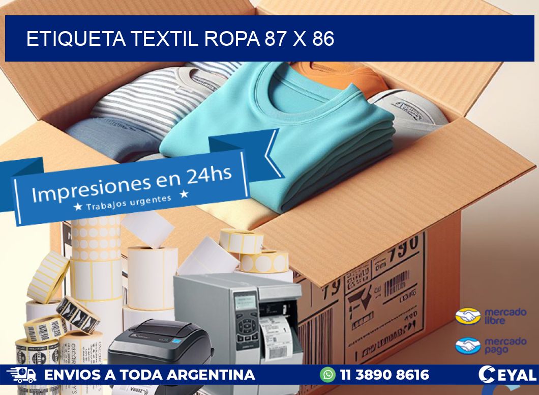 ETIQUETA TEXTIL ROPA 87 x 86