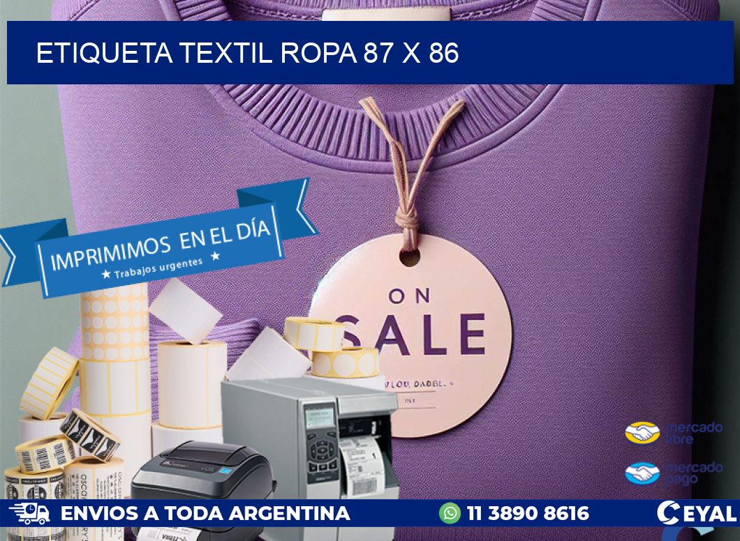 ETIQUETA TEXTIL ROPA 87 x 86