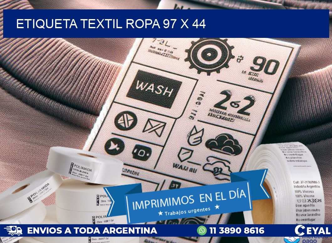 ETIQUETA TEXTIL ROPA 97 x 44