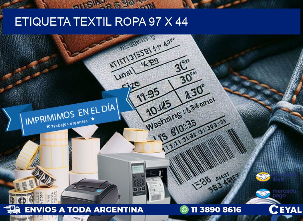 ETIQUETA TEXTIL ROPA 97 x 44