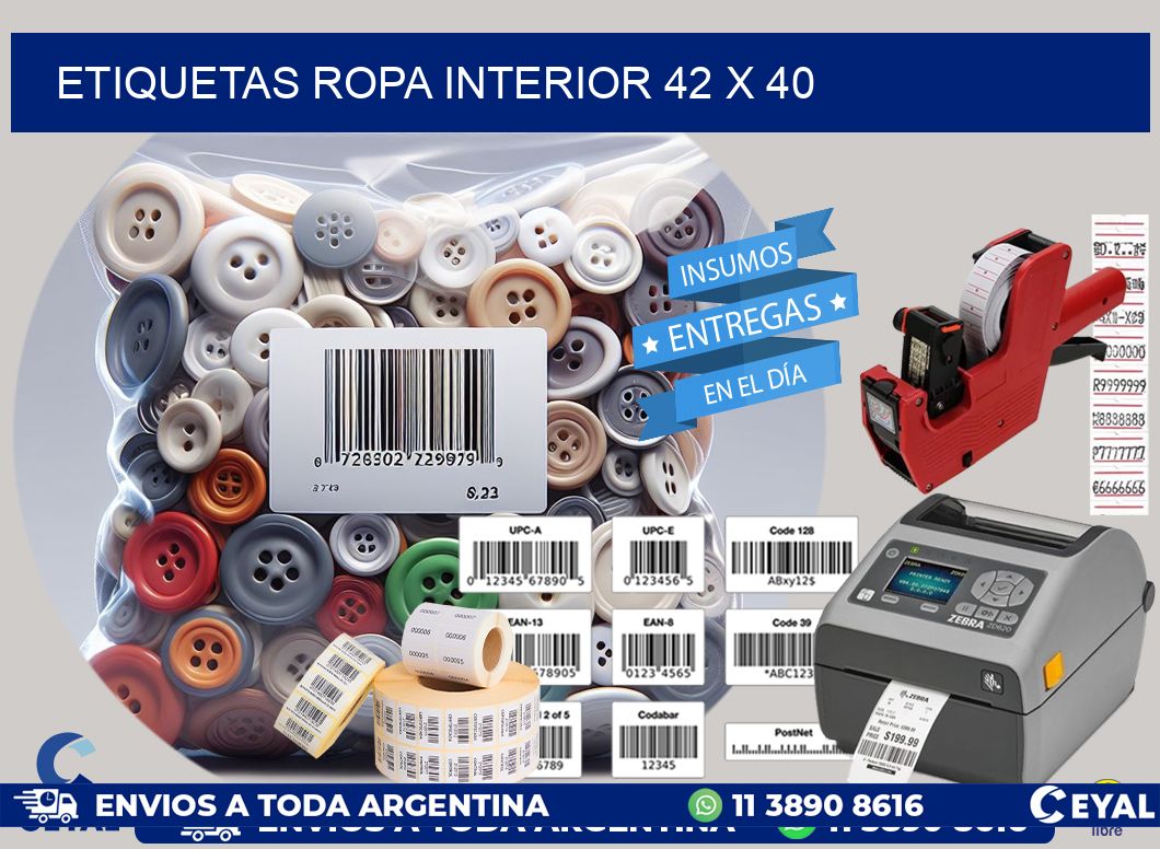 ETIQUETAS ROPA INTERIOR 42 x 40