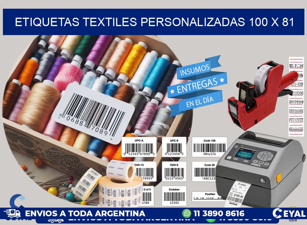 ETIQUETAS TEXTILES PERSONALIZADAS 100 x 81