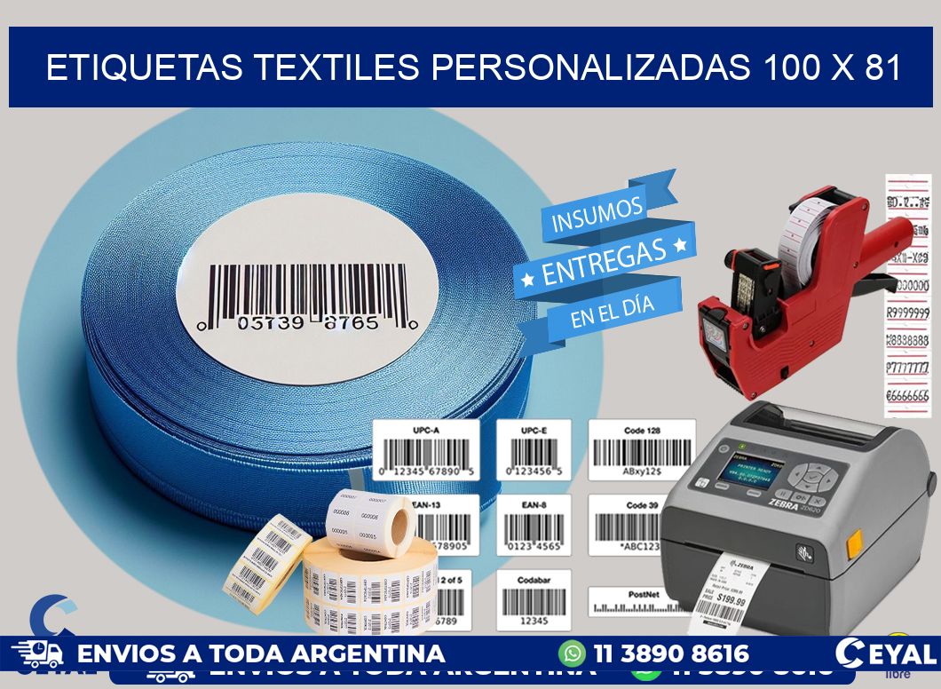 ETIQUETAS TEXTILES PERSONALIZADAS 100 x 81