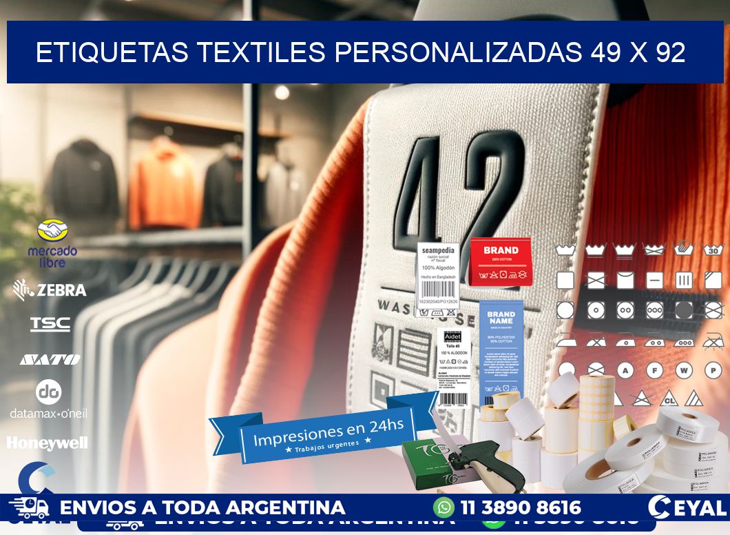 ETIQUETAS TEXTILES PERSONALIZADAS 49 x 92