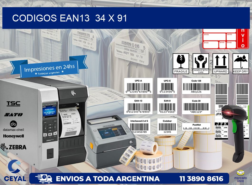 CODIGOS EAN13  34 x 91