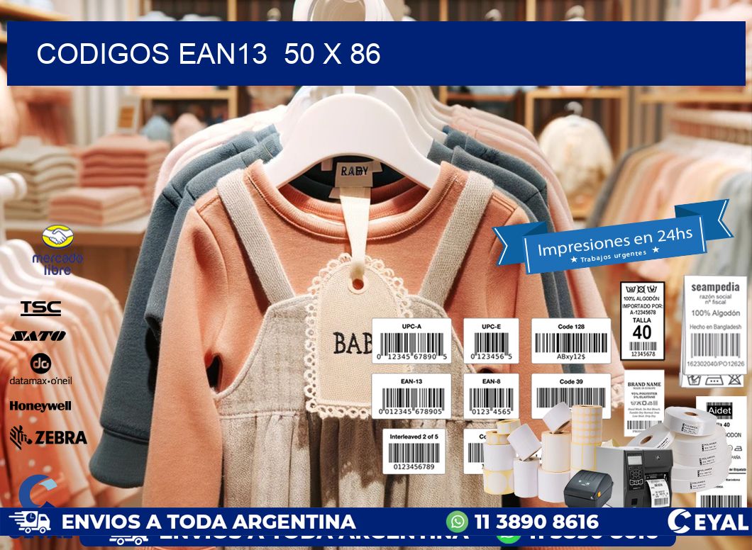 CODIGOS EAN13  50 x 86